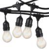 Royal Designs ? Premium Weatherproof Indoor/Outdoor String Lights for Yard Patio Garden Porch Wedding Party ? 96-Foot Strand with 32 Sockets ? Clear Light Bulbs Included