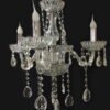 Royal Designs Classic Vintage Style Crystal Candle Chandelier 4 Arm Pendant Ceiling Fixture - 23" H x 20" W - K9 High Quality Crystal Lighting