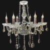 Royal Designs Classic Vintage Style Crystal Candle Chandelier 6 Arm Pendant Ceiling Fixture - 29" H x 24" W -  K9 High Quality Crystal Lighting