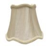 Clip on Scalloped Bell Chandelier Lamp Shade Flame Clip Fitter, CSO-1029-5BG, 3 x 5 x 4.5, Beige