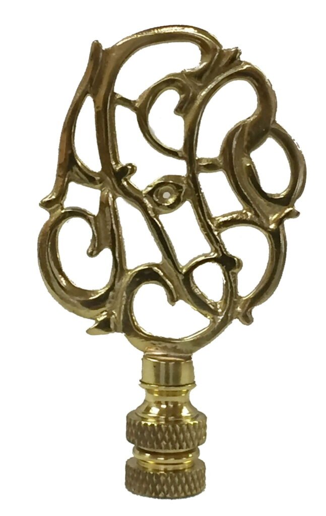 Royal Designs Hand Carved Caste Floral Lamp Finial For Lamp Shade Polished Brass Royal 5039