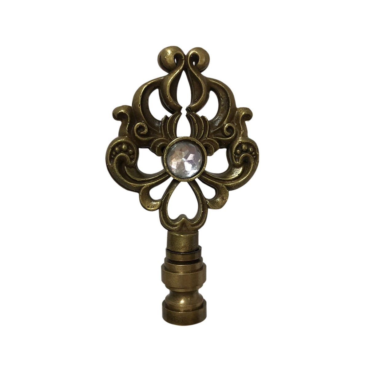 2 PK Royal Designs Lamp Finials Narrow Filigree Antique Brass 