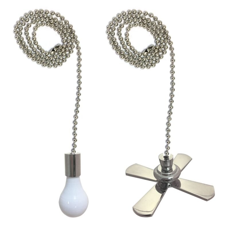 thumbnail image 2 of 2-Pack Crystal Glass Ceiling Fan Pull Chain Extenders - 12 Inch Decorative Light Bulb Chains 2 of 13