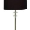 Set of 2 Buffet Lamps, Brushed Nickel Finish with Black Lampshade Square Crystal Accented Base - Image 2