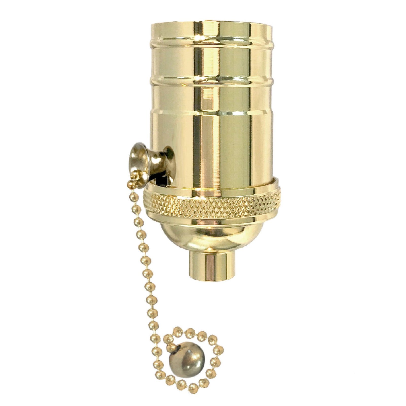 thumbnail image 2 of Porcelain Pull Chain Light Socket With Brass Finish Chain, Interior Lamp Socket SO210P 2 of 5